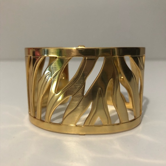 Brighton Jewelry - Brighton Christo Johannesburg Wide Gold Bangle Cutout Statement Cuff Bracelet